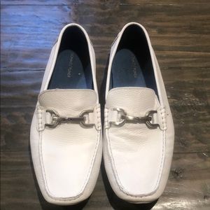 Donald/Pliner men’s white Viro-TC leather loafers
